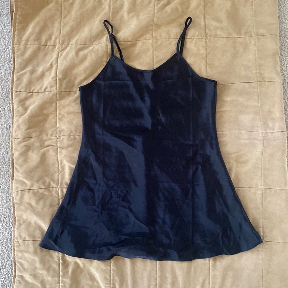 S/M night gown dress lingerie black. Feels like silk